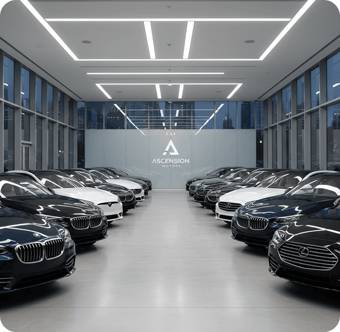 Wholesale vehicle showroom for Manheim importers settling via Raiz